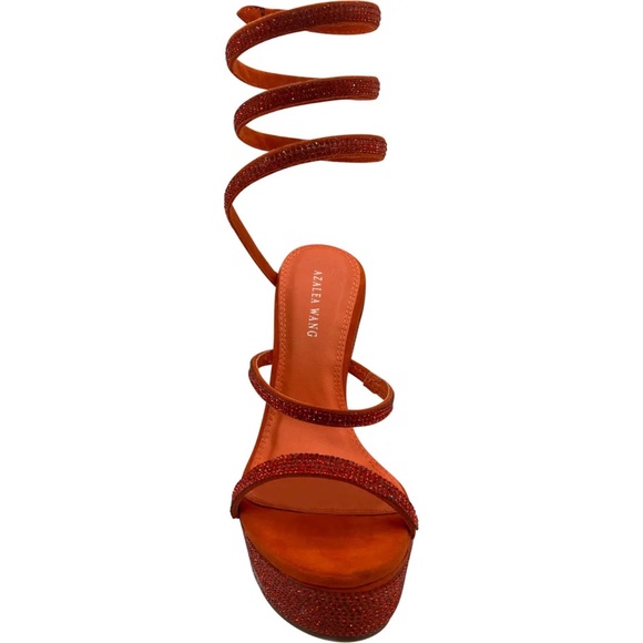 Azalea Wang Orange Cosmo Platform Wedge Sandal, 7M - Picture 3 of 13